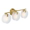 Designers Fountain Sky Fall 25 in. 3-Light Brushed Gold Vanity Light with Etched Fluted Glass Shades for Bathrooms D311C-3B-BG - alternate 3